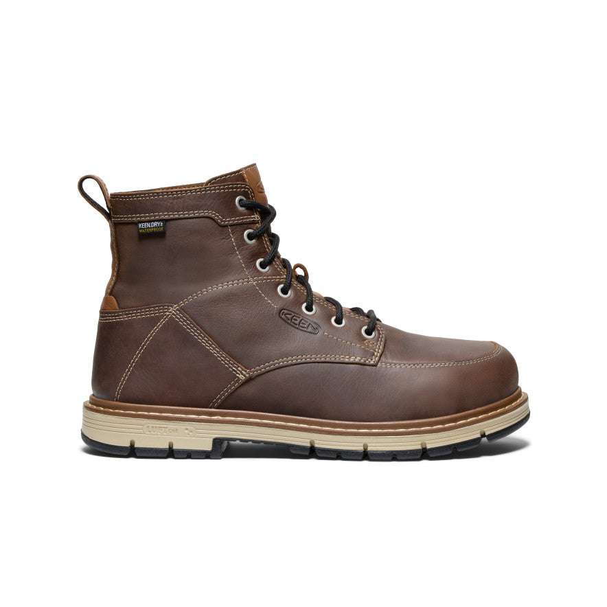 Men's San Jose 6 Waterproof 90掳 Heel Boot (Aluminum Toe)  |  Bison/Black